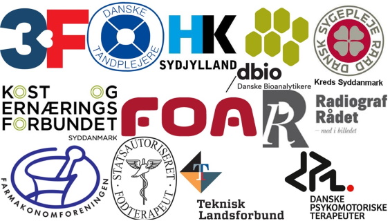 Logoer for fagforeninger i syddanmark, der samarbejder omkring OK 21